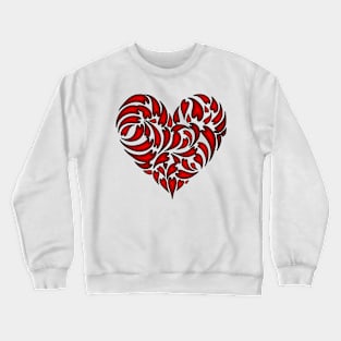 Red fractured heart with multiple hearts Crewneck Sweatshirt